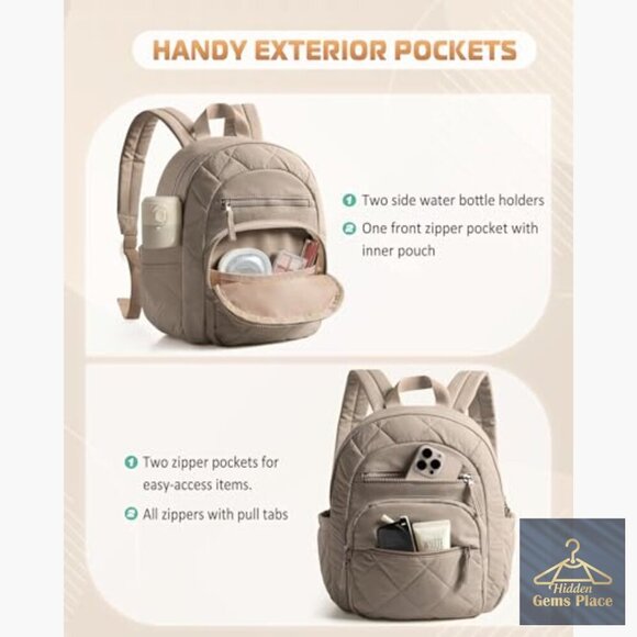 Mini Puffer Backpack with Detachable Pouch, Quilted Daypack Amazon.com: BAGSMART Mini Backpack for Women, Lightweight  main image 2